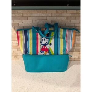 Mickey Mouse Insulated Zip Cooler Tote‎ Beach Picnic Bag Disney Store NWT Teal